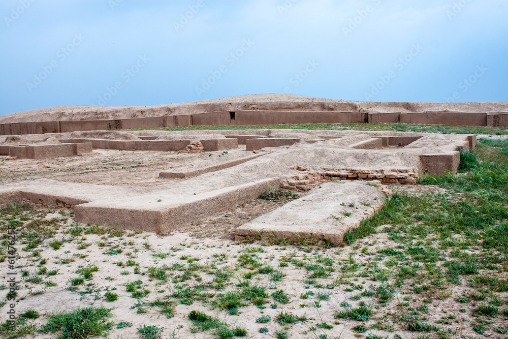 Foundations of temples around zikkurat Choqa Zanbil, Iran