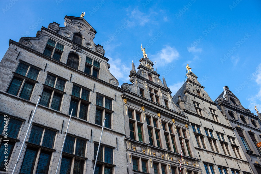 Houses on Market square in the center of Antwerp, Belgium