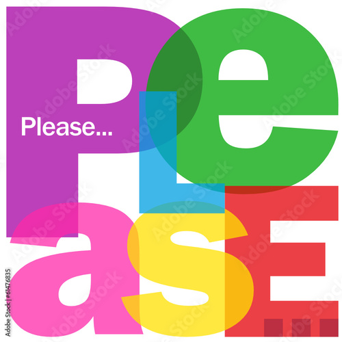 "PLEASE" Letter Collage (thank you card kindness message favour)