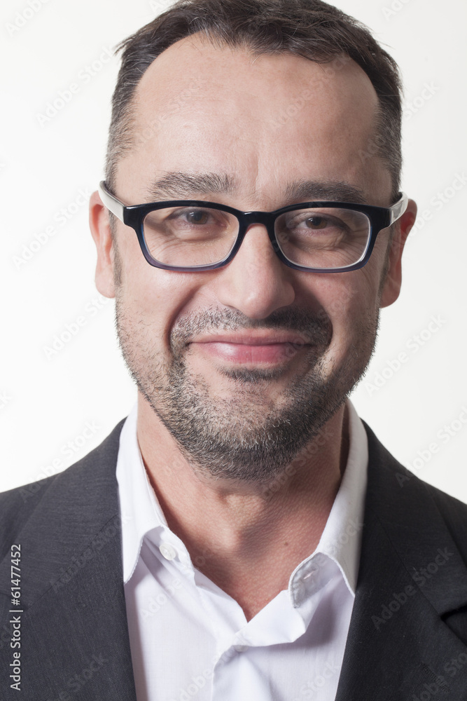 happy smiling manager on white background happy smiling manager on white background