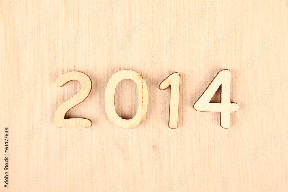 Obraz premium Wooden number in 2014. New Year