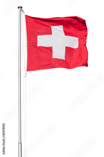 Swiss Flag on White photo