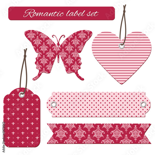 Romantic label tags set.