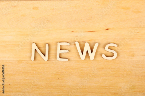 Wooden letters "news"