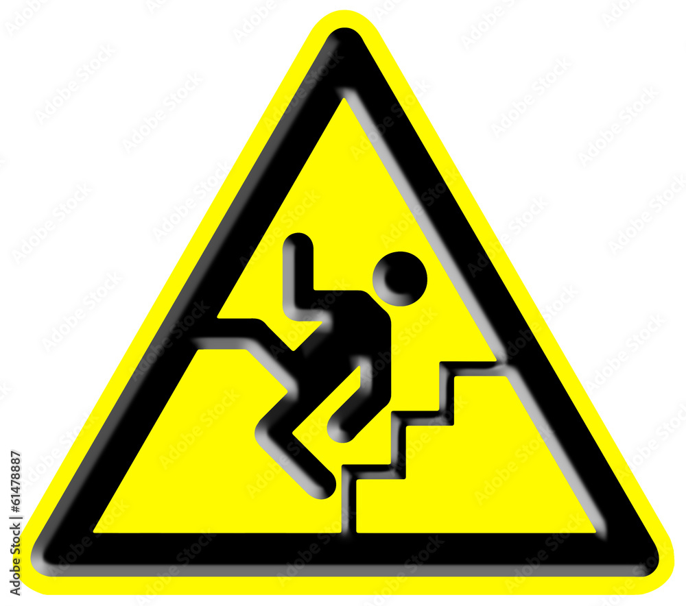 warning falling off the stairs sign warning falling off the stairs sign