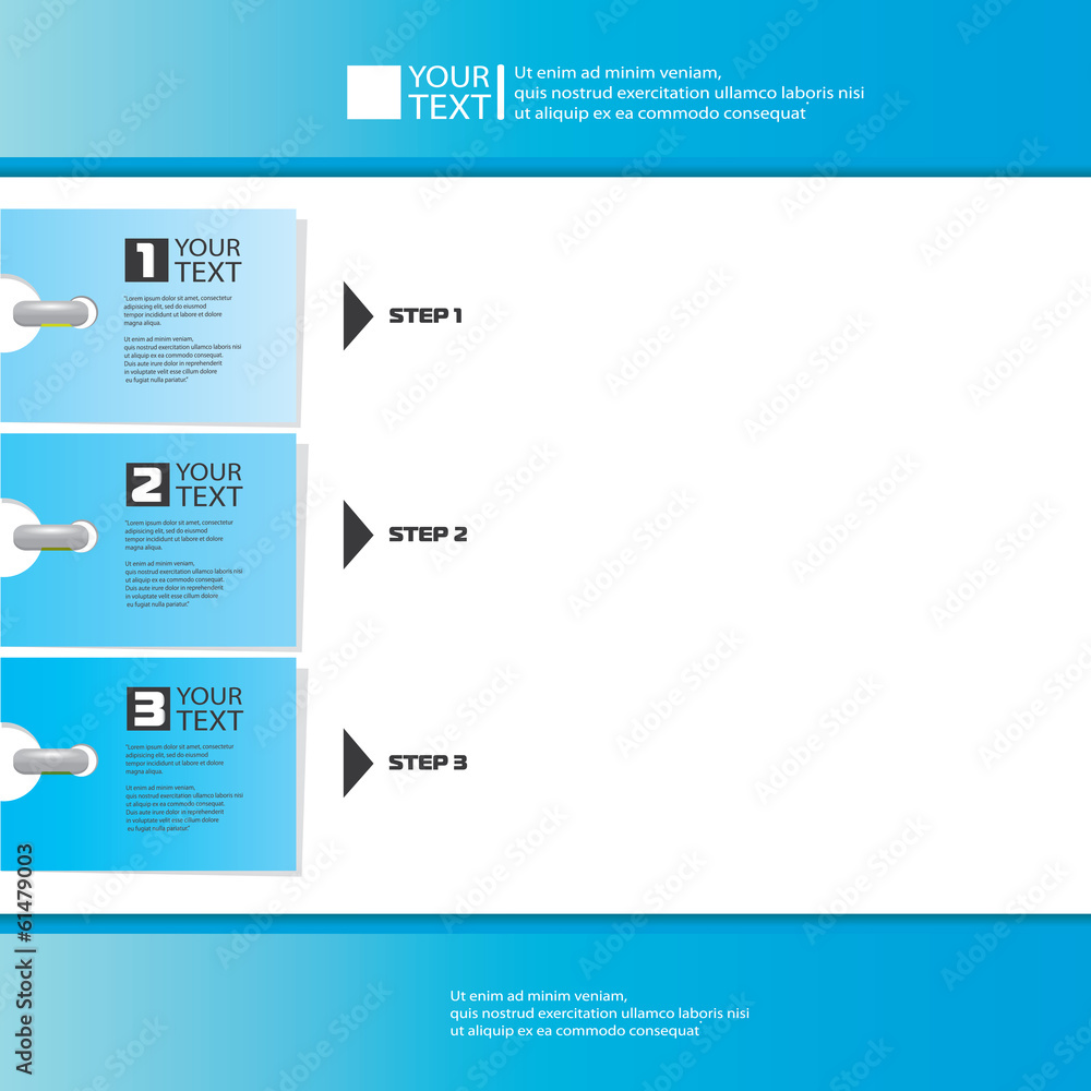 Obraz premium Vector Modern blue infographics numbered banners