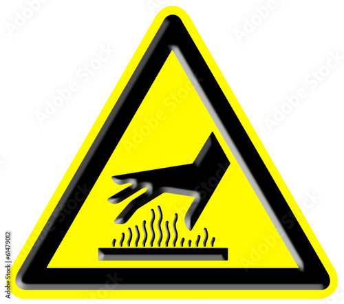 Caution hot surface sign