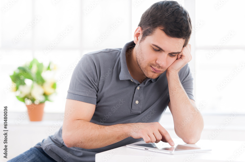 Man with digital tablet. Man with digital tablet.