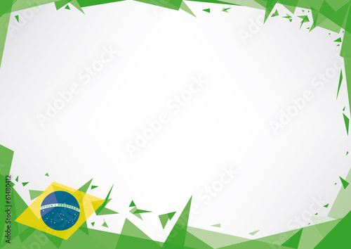 Horizontal poster origami of brazil
