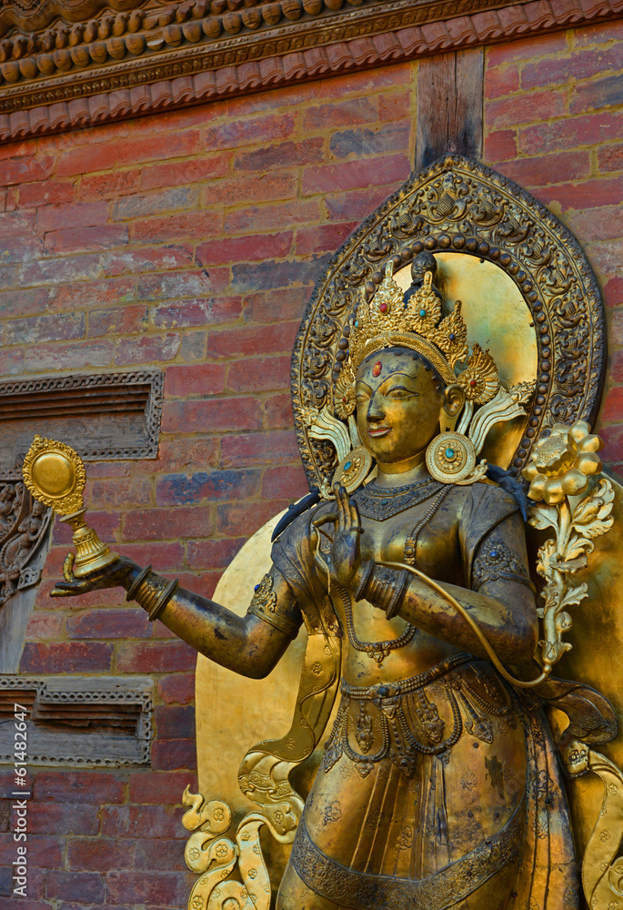 Goldene Göttin, Mul Chowk Tempel / Patan, Nepal