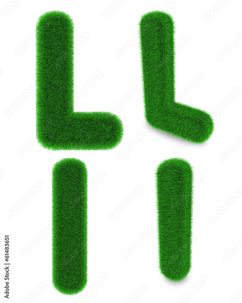Letter L made of grass Letter L made of grass