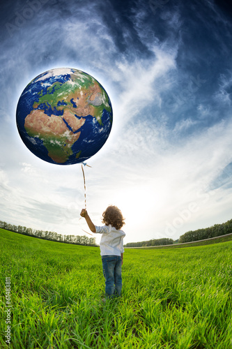 Child holding Earth in hands