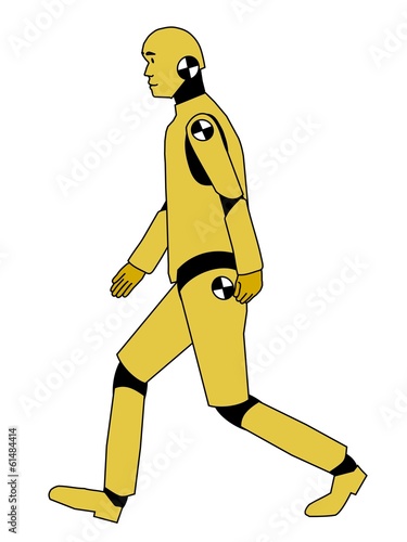 Walking crash test dummy