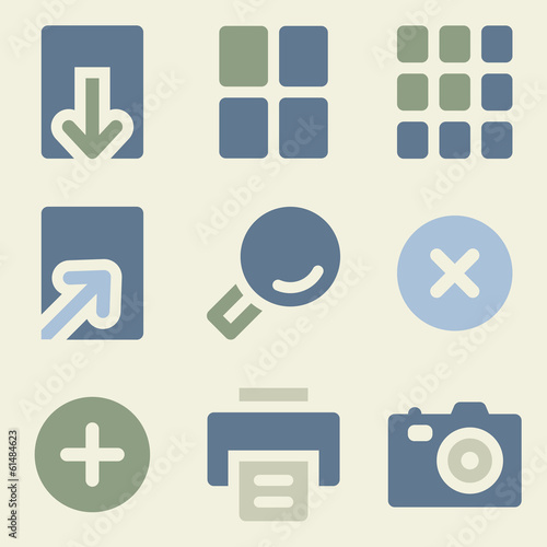 Image viewer web icons money color set