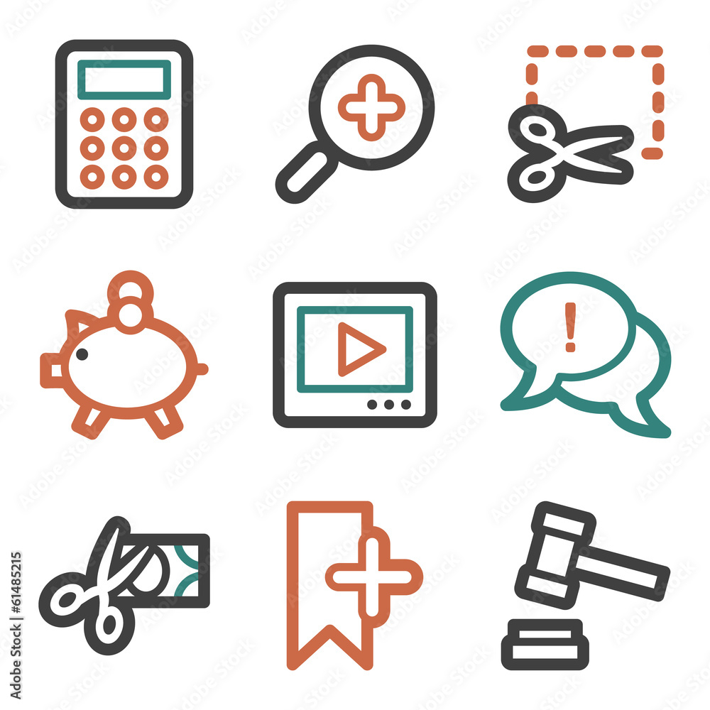 Shopping web icons, contour series Shopping web icons, contour series
