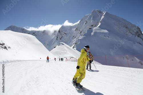 Snowboarder on the slope.