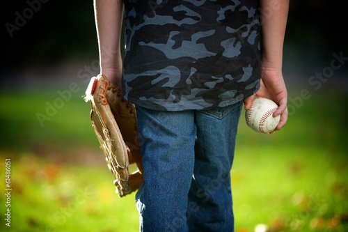 Photography baseball in hand