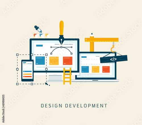 Designing a website or application. Flat style vector  design