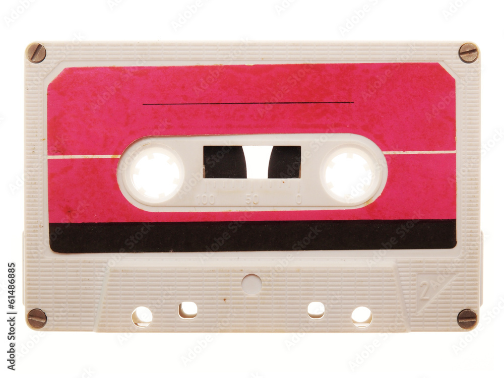 Fototapeta premium old, pink, retro music audio tape
