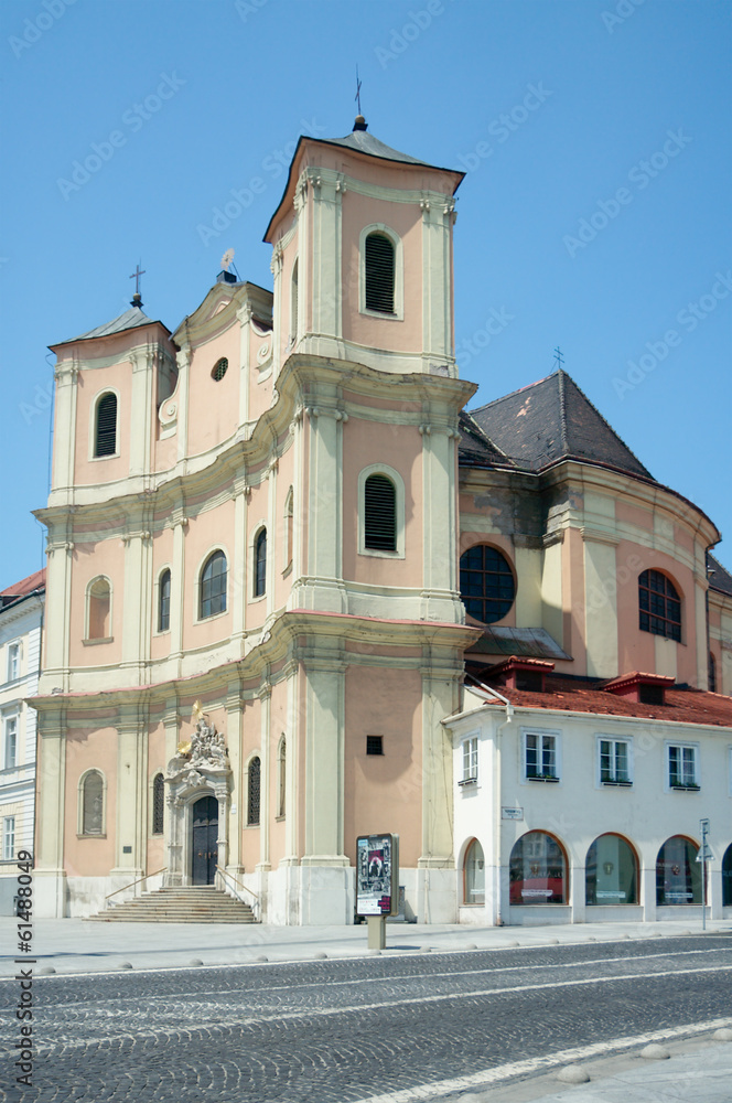 Side view of Trinitarian Church, Bratislava, Slovakia