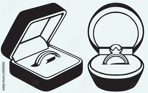 Engagement ring in box