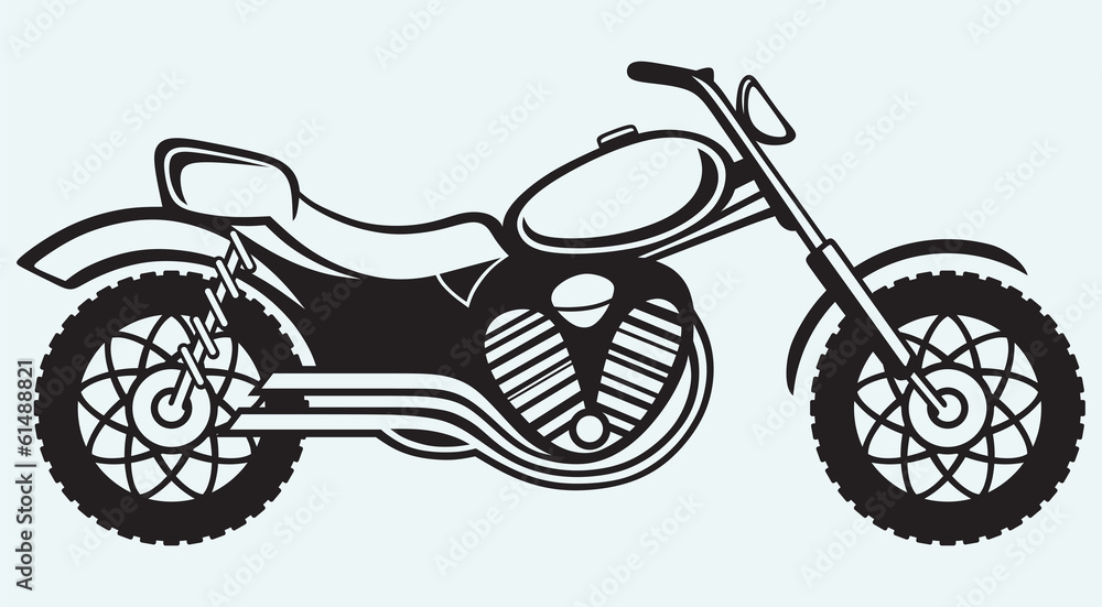 Obraz premium Classic motorcycle isolated on blue background
