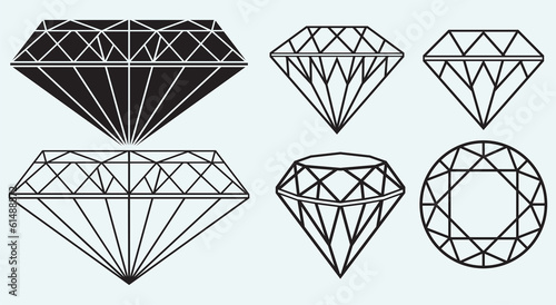 Set of diamond design elements