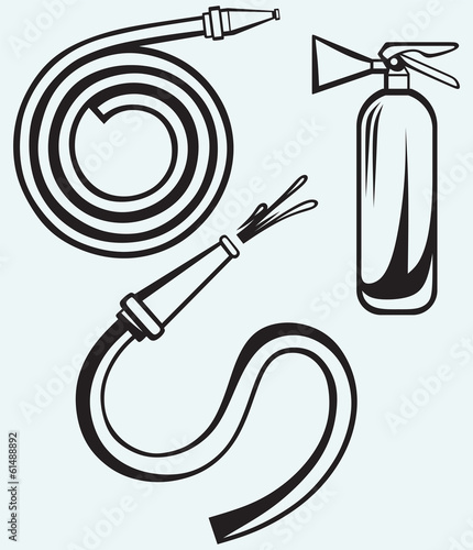 Fire extinguisher and firehose