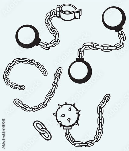 Wrecking ball and chain and metal shackles