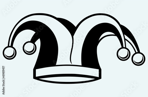 Jester hat isolated on blue background