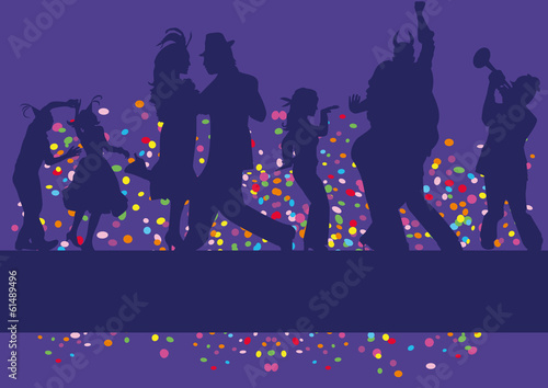 dancing people,shilouette,musician,background,confetti