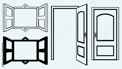 Open door and window