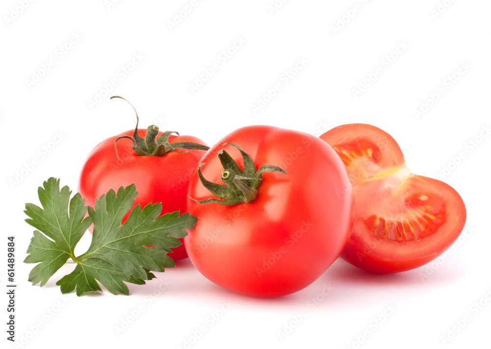 Tomato vegetables and parsley leaves still life Tomato vegetables and parsley leaves still life