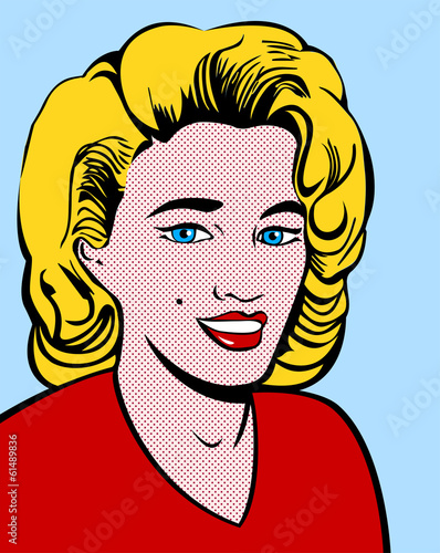 Blond pop art woman