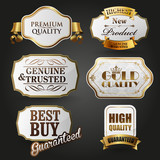 premium quality labels gold and vintage