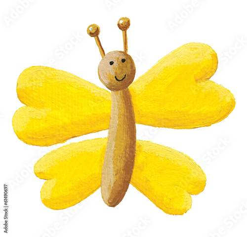 Canvas Print Cute yellow butterfly