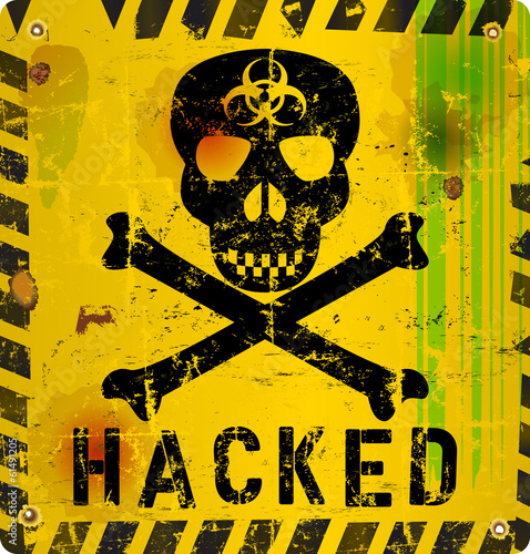 computer virus alert sign, vector illustration
