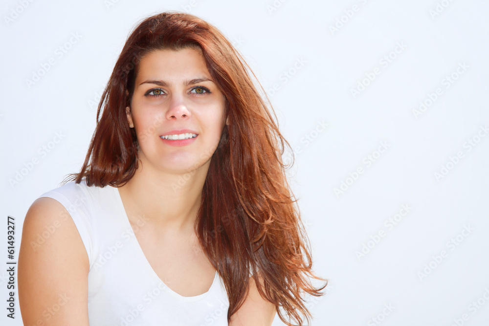 portrait young woman resting at beach in summer portrait young woman resting at beach in summer