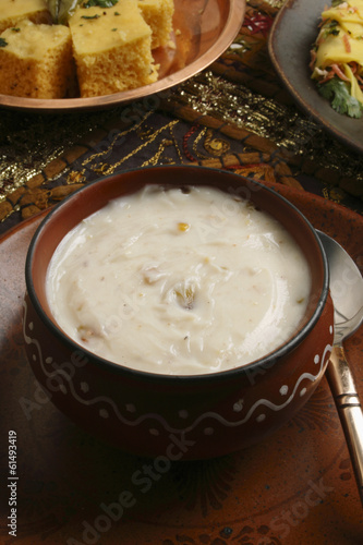 Shrikhand is an Indian sweet dish made of strained yogurt