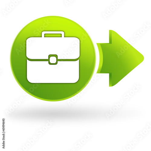 attaché case sur symbole web vert