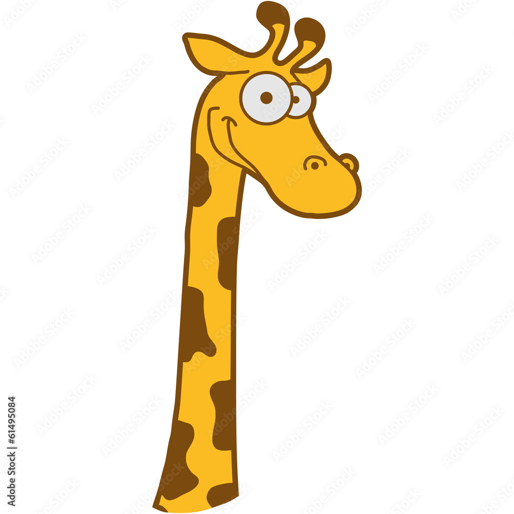 Obraz premium Lustige Komische Cartoon Comic Giraffe Design