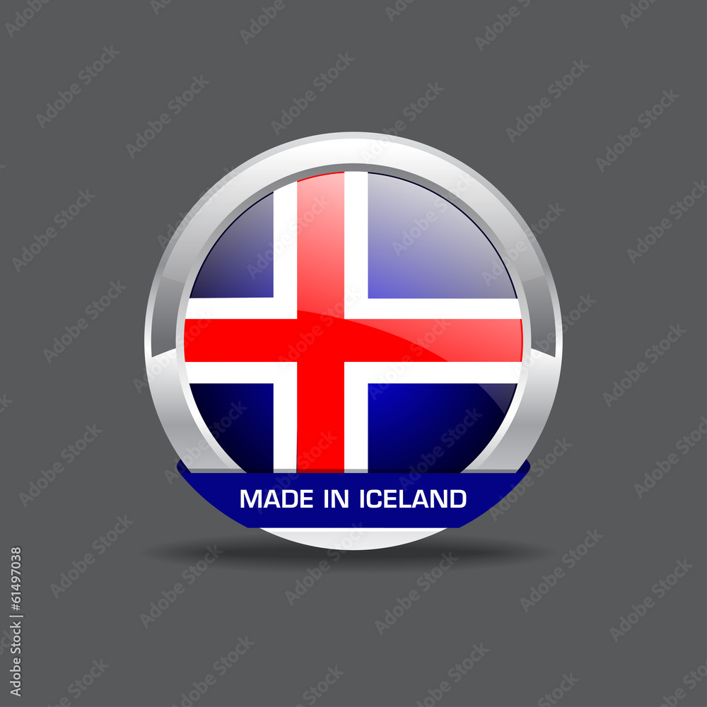 Fototapeta premium Iceland Flag Vector Icon