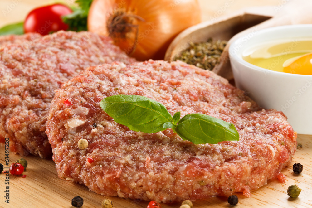 Raw minced pork chops meat Raw minced pork chops meat