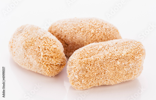 Frozen croquettes, before being cooked