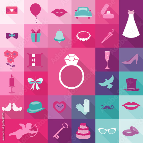 Set of Wedding Vintage Elements