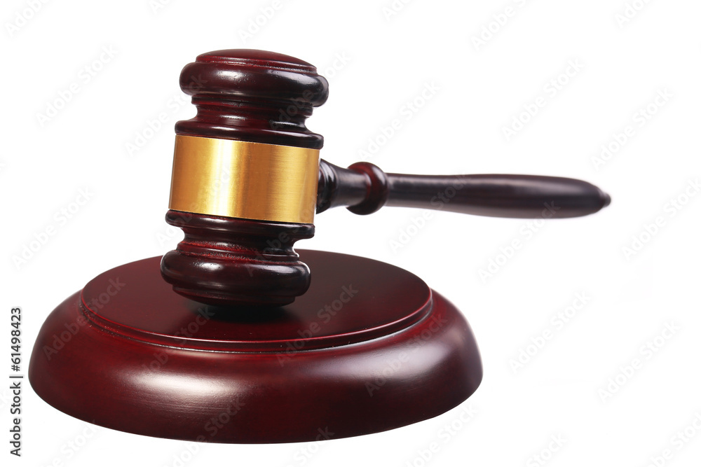 Judge gavel and soundboard isolated Judge gavel and soundboard isolated