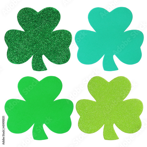 Shamrock Clover Collection isolated on white. St. Patrick's Day.
