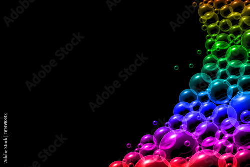 Bubbles in rainbow colors bakground