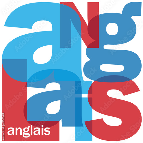 Mosaïque de Lettres "ANGLAIS" (langues traduction cours english)