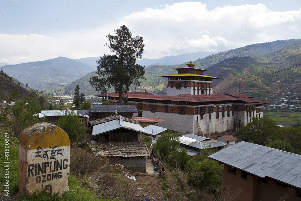 Rinpun Dzong in Paro - Western Bhutan - Asia